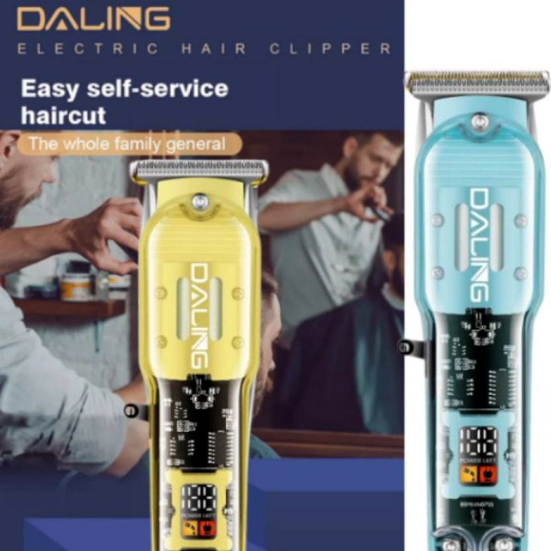 Daling DL-1585 USB Rechargeable Professional Hair Trimmer With Transparent Body And LED Display