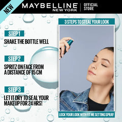 Maybelline New York Fit Me Matte + Poreless, Transfer-Proof, 24H Oil Control, Setting Spray 60 ML - Matte Finish