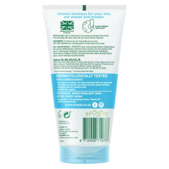 Simple Water Boost Micellar Gel Wash 150ml