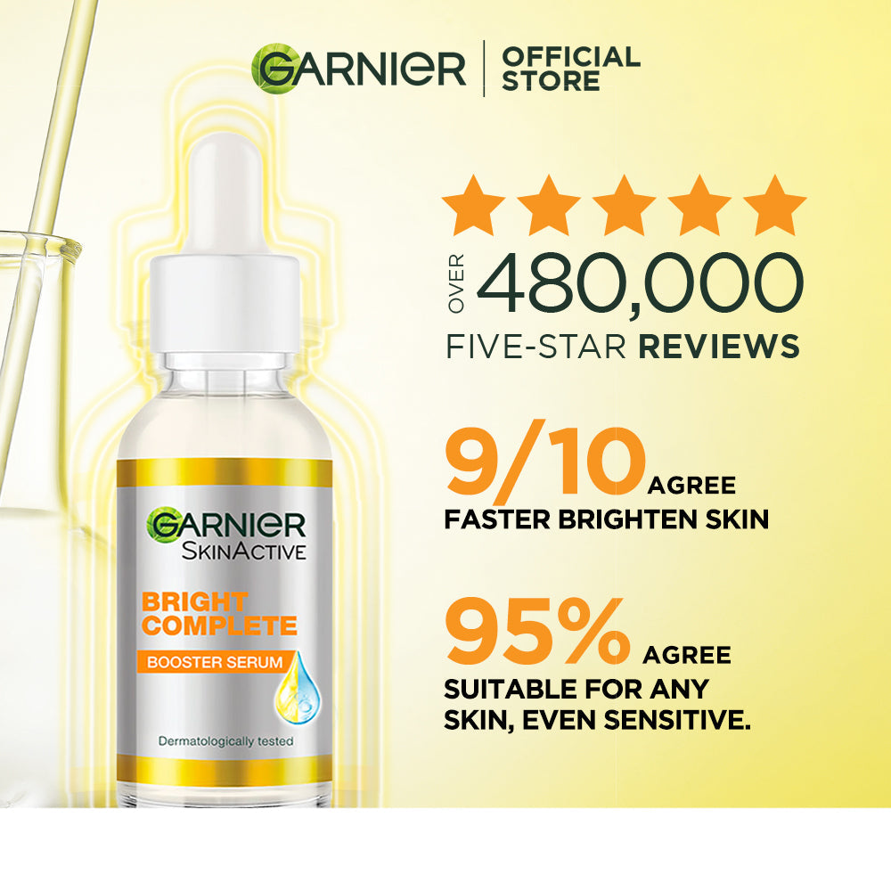 Garnier Skin Active Bright Complete Vitamin C Booster Serum 30 Ml - Contains Niacinamide