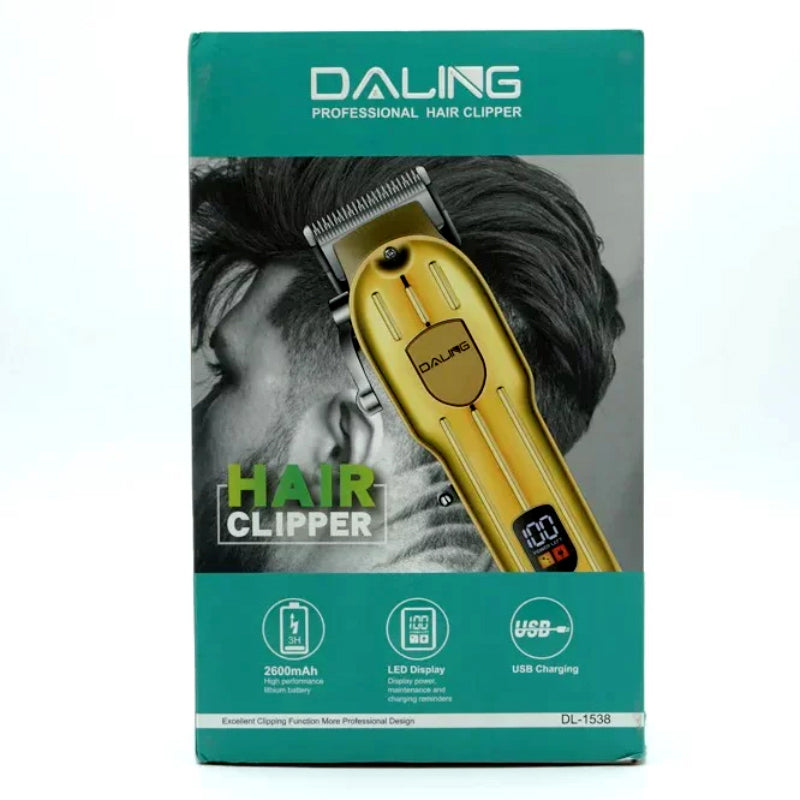 Daling DL-1538 Cordless Hair Clipper Professional Trimmer With LED Display And Powerful 2600mAh Battery