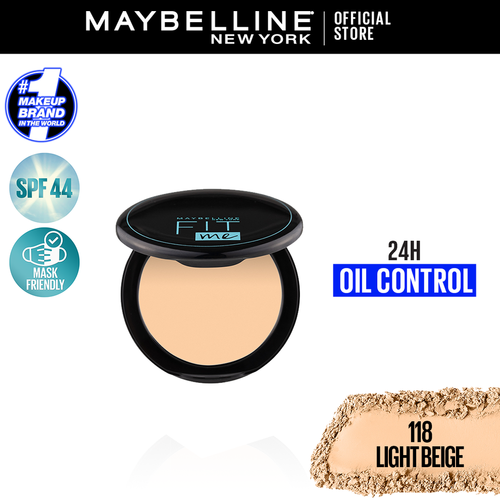 Maybelline New York Fit Me Matte & Poreless Compact Powder - 118 Light Beige