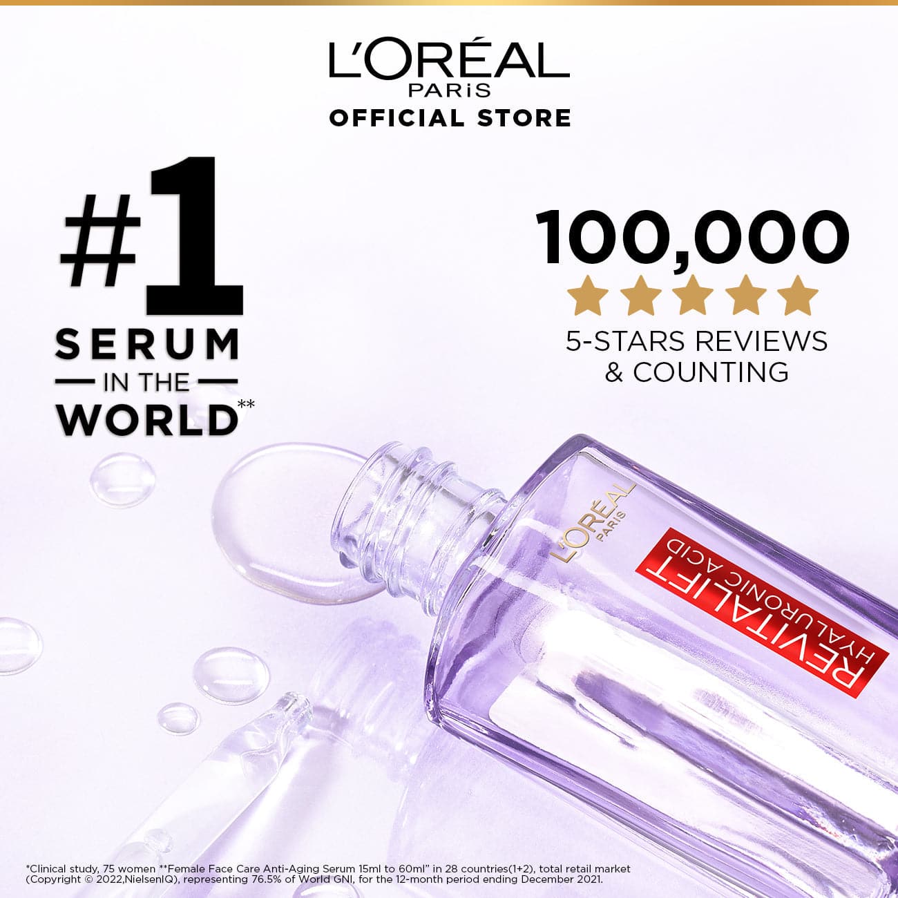 L'OREAL PARIS REVITALIFT HYALURONIC ACID 1.5% ANTI-AGING SERUM (30ML)