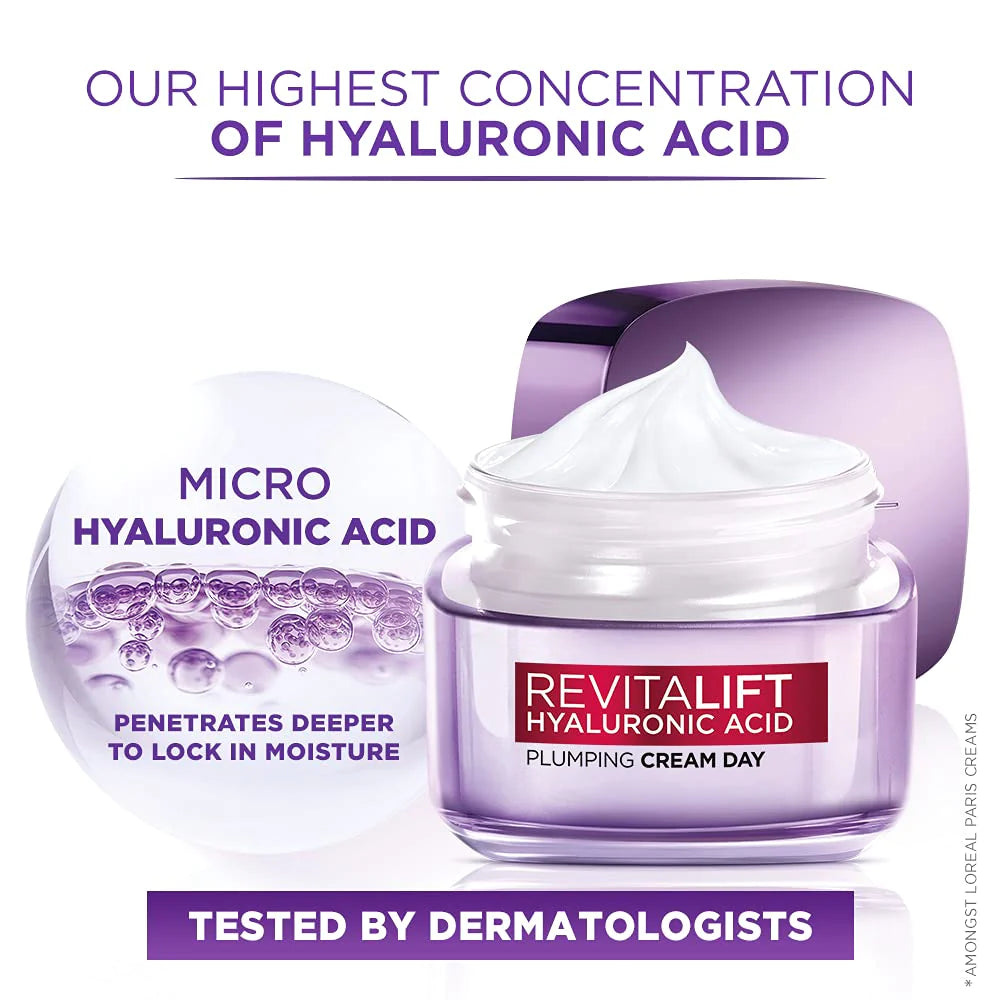 L'Oreal Paris Revitalift Hyaluronic Acid Plumping Day Gel Cream, 50 Ml