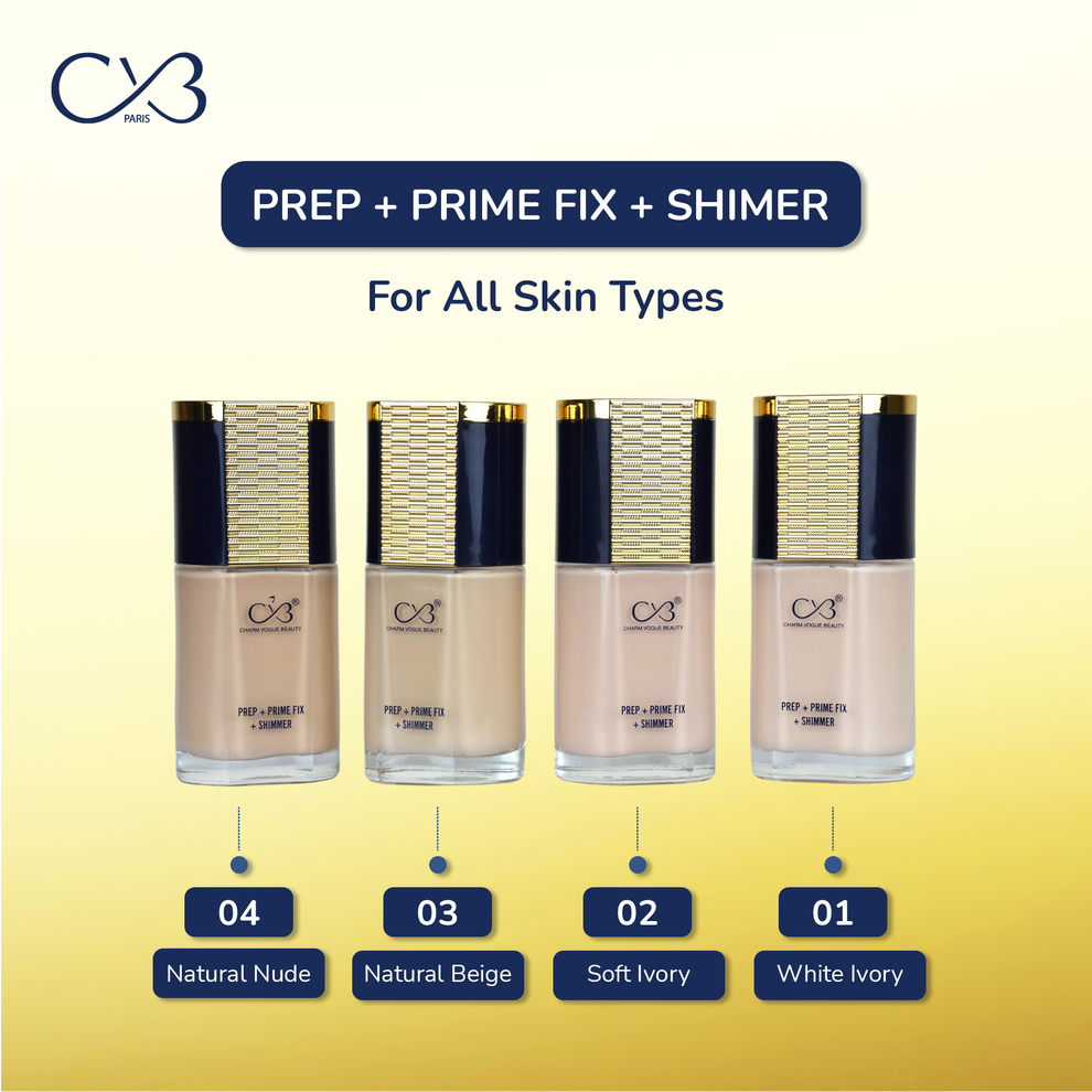 CVB Paris Prep + Prime Fix + Shimmer Foundation 40ml