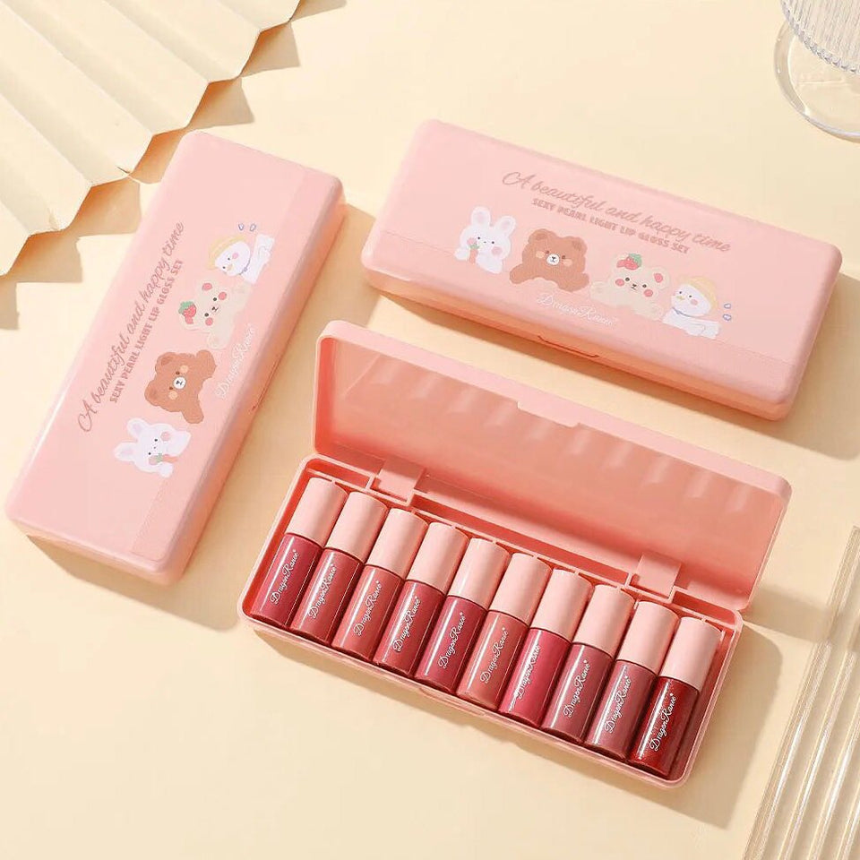 Dragon Ranee - 10 Mini Cartoon Mirror Lip Gloss Set