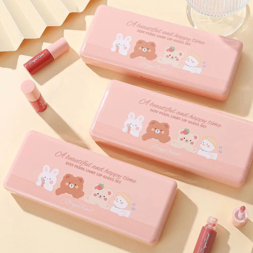 Dragon Ranee - 10 Mini Cartoon Mirror Lip Gloss Set