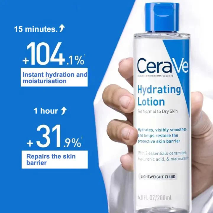 Cerave Hydrating Lotion 200ml | Lightweight Moisturizer for Dry & Sensitive Skin